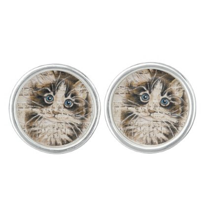 Maine Coon Kitty music Cufflinks