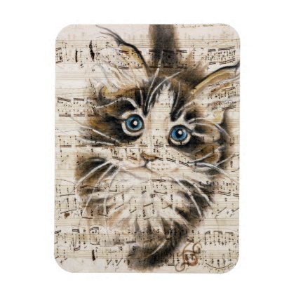 Maine Coon Kitty music Magnet