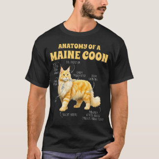 Maine Coon Lover Cat Mom Cat Mama Anatomy Of A T-Shirt