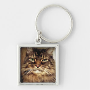 Maine Coon Photo / Crabby Cat Keychain
