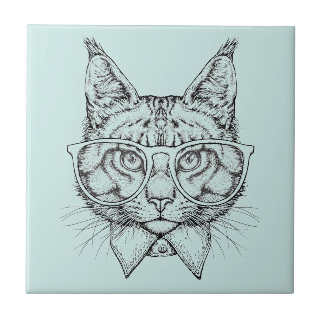 Maine Coon Portrait Ceramic Tile (Front)