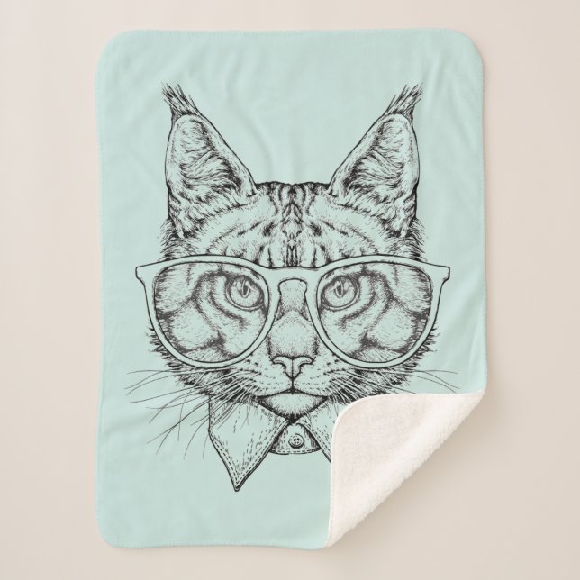 Maine Coon Portrait Sherpa Blanket (Front)