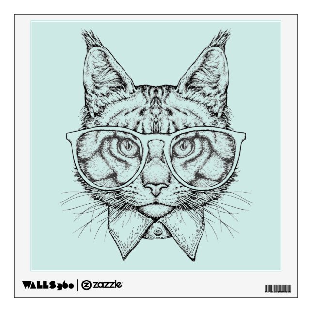 Maine Coon Portrait Wall Decal (Front)