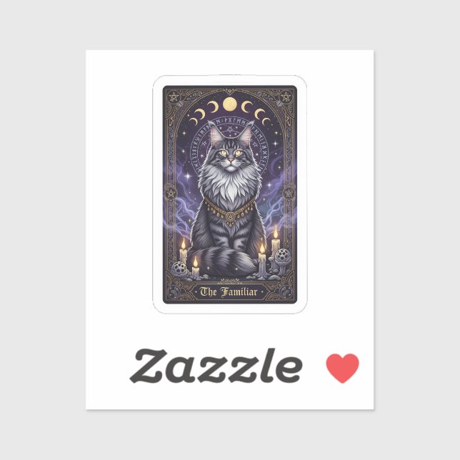 Maine Coon Tarot – The Familiar Halloween Sticker (Sheet)