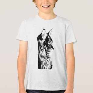 Maine Coon Teen Boys B+C Tri-blend White Tee