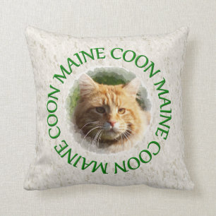 maine coon throw pillow