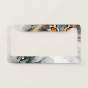 maine coon watercolor art license plate frame