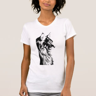 Maine Coon Women's Slim Fit White B+C Tee