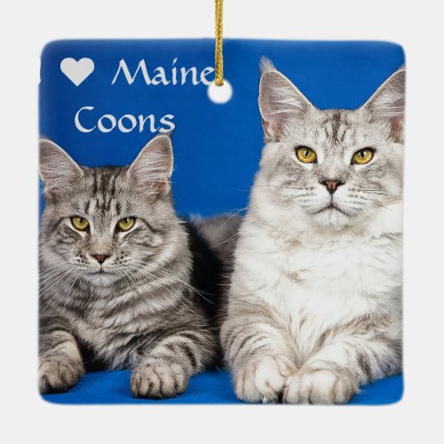 Maine Coons Cats Ceramic Ornament