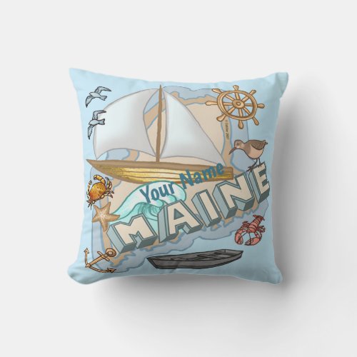Maine custom name Pillow 