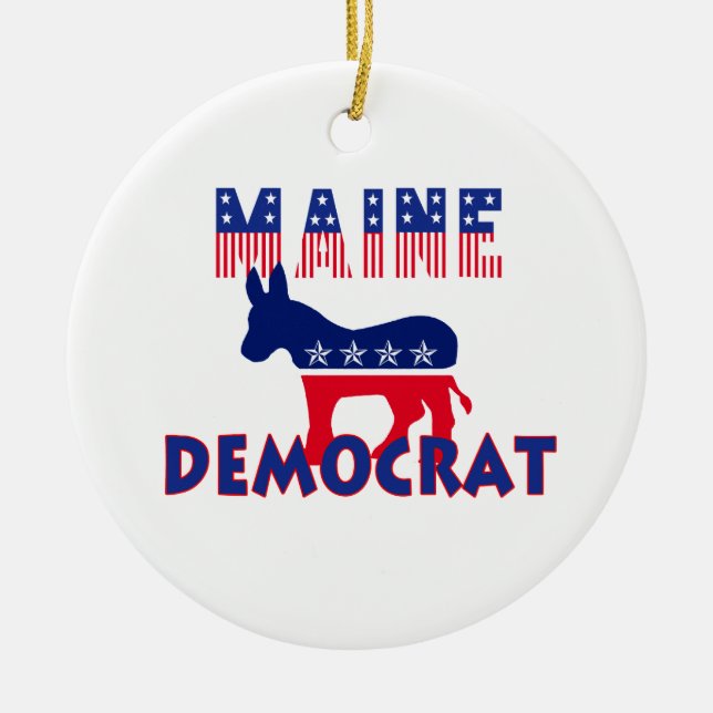 Maine Democrat Ceramic Ornament (Front)
