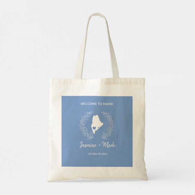 Maine Destination Wedding Welcome Tote Bag (Back)