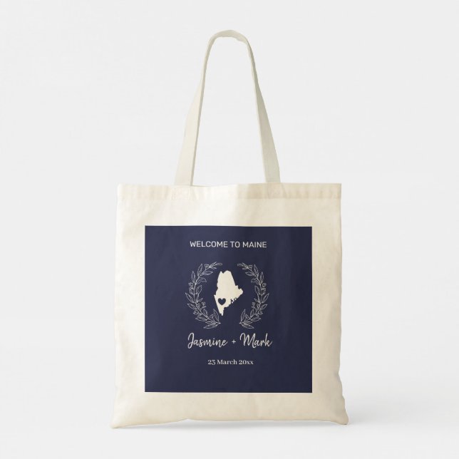 Maine Destination Wedding Welcome Tote Bag (Back)