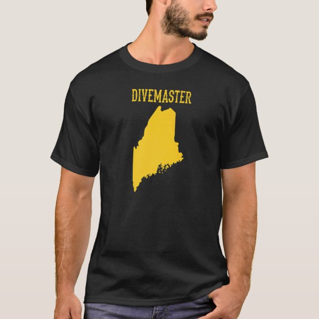Maine Divemaster Scuba Diving Instructor Dive Flag T-Shirt (Front)