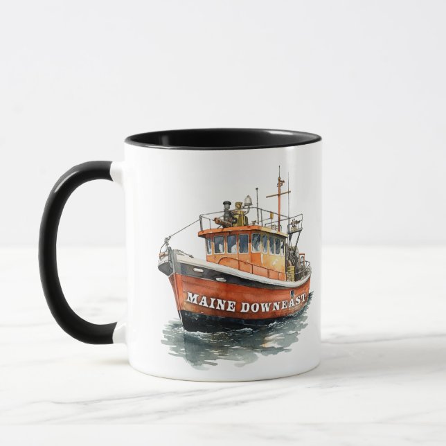 Maine Downeast Boat Fishing Mug (Left)