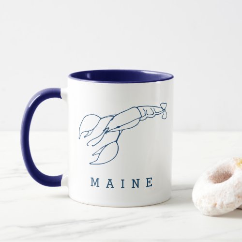 Maine _ Elegant Blue Lobster _ Custom Mug