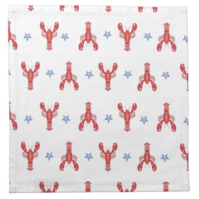 Maine Event Lobster Shack Preppy Seaside Coastal Cloth Napkin (Front)