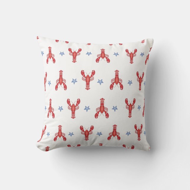 Maine Event Lobster Shack Preppy Seaside Coastal Throw Pillow (Front)