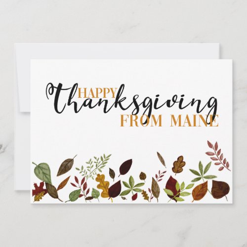 Maine Fall Foliage Thanksgiving Card