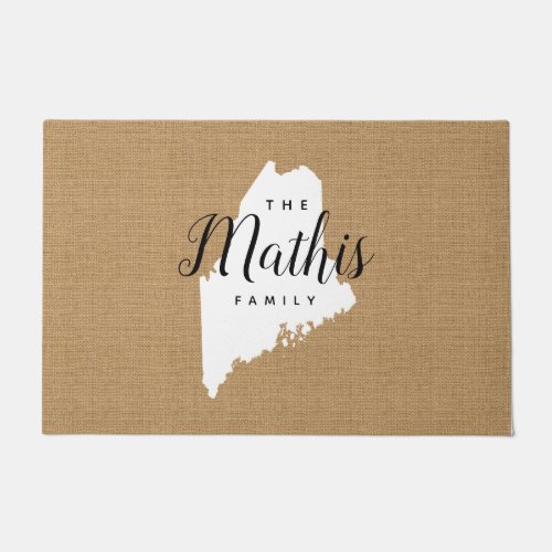 Maine Family Monogram State Doormat