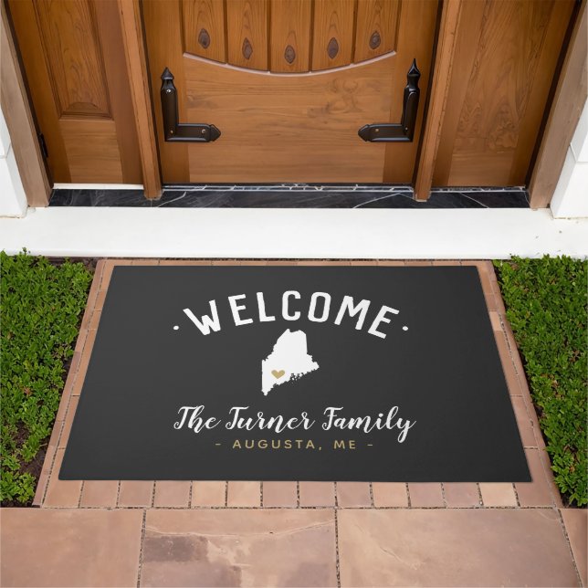Maine Family Monogram Welcome Doormat (Outdoor)