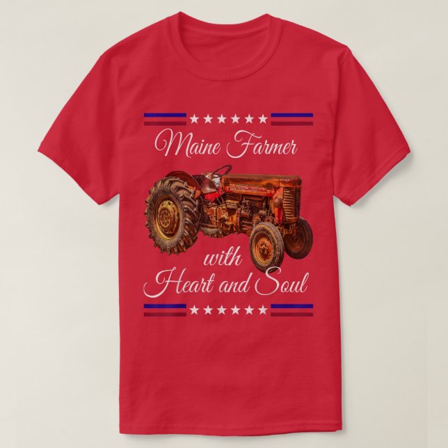 Maine Farmer Retro  T-Shirt (Design Front)