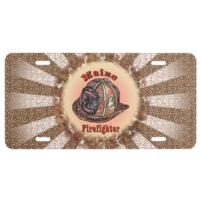 Maine Firefighter License Plate  (Front)