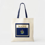 Maine Flag Design Budget Tote Bag at Zazzle