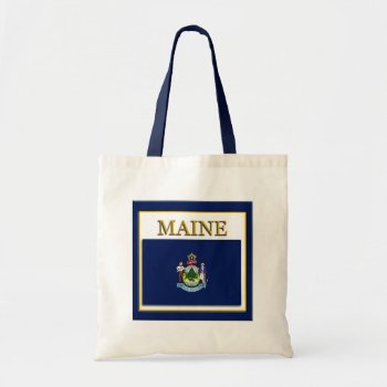 Maine Flag Design Budget Tote Bag by Americanliberty at Zazzle