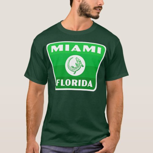 Maine Florida Retro Gator Badge Green T_Shirt