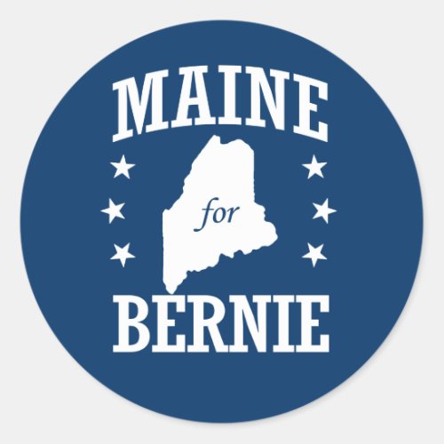 MAINE FOR BERNIE SANDERS CLASSIC ROUND STICKER