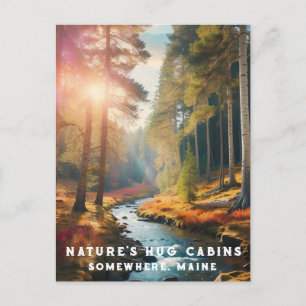 *~* Maine Forest Woods Stream Vacation AP49 Postcard
