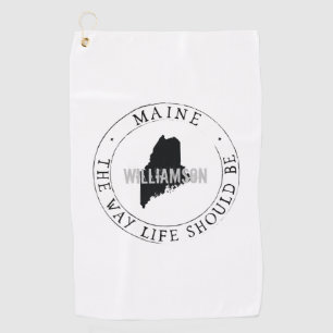 Maine Golf Towel State Personalized