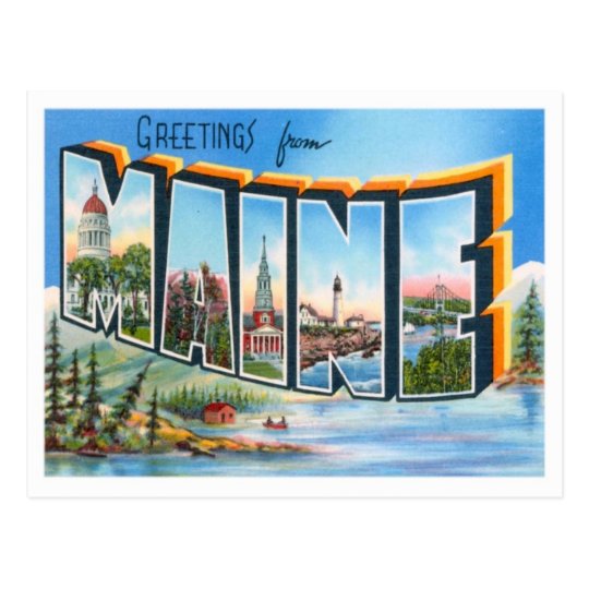 Maine Greetings From US States Postcard