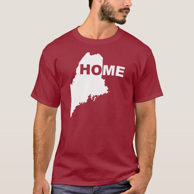 Maine Home Away From State T-Shirt Tees (Front)