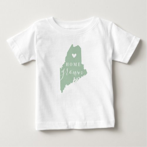 Maine Home Grown  Editable Colors State Map Baby T_Shirt