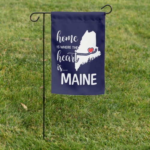 Maine home is where the heart is garden flag