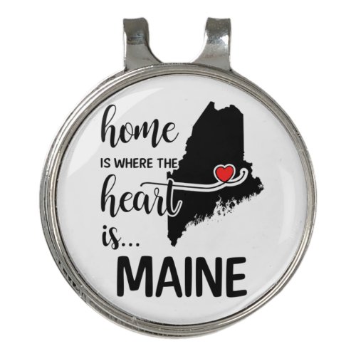 Maine home is where the heart is golf hat clip