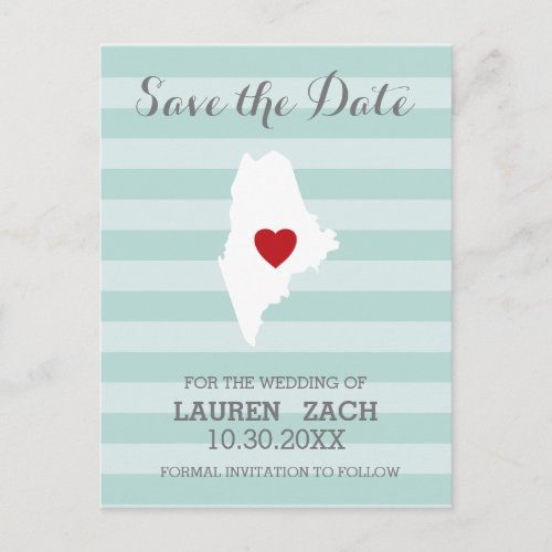 Maine Home State City Wedding Save the Date Announcement Postcard