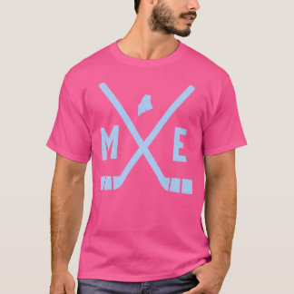 Maine Ice Hockey Sticks State Outline T-Shirt