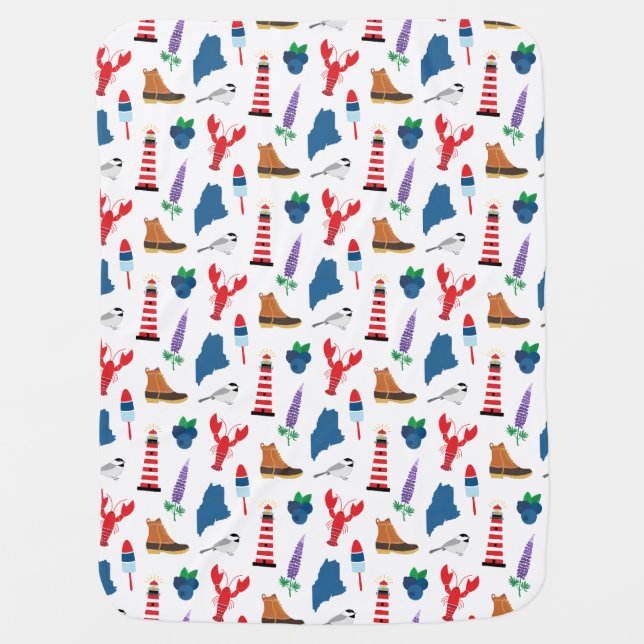 Maine Icons Baby Blanket (Front)