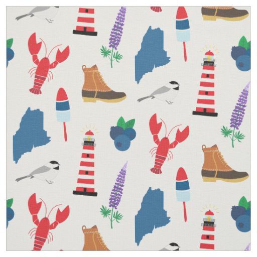 Maine Icons Fabric
