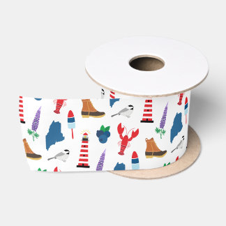 Maine Icons Satin Ribbon