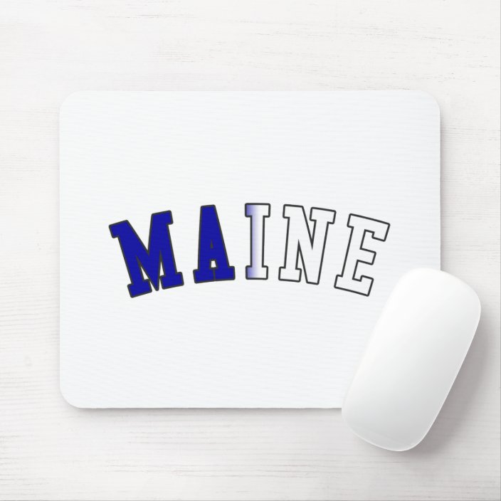 Maine in State Flag Colors Mouse Pad