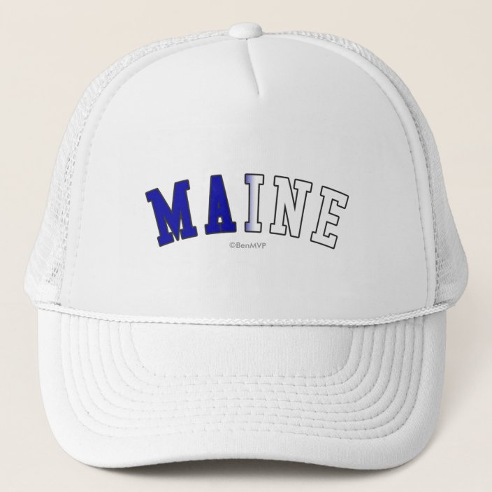 Maine in State Flag Colors Trucker Hat