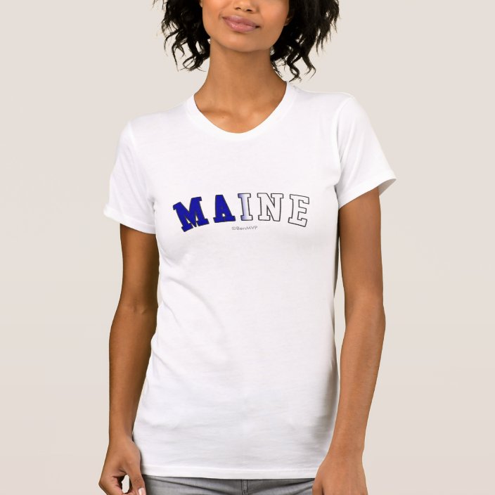Maine in State Flag Colors Tshirt