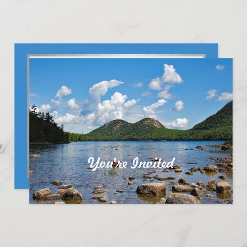 Maine Jordan Pond Photo Birthday Invitation