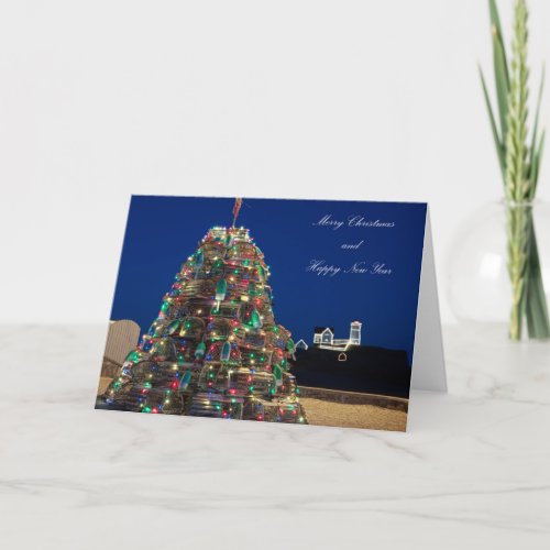 Maine LelimTrap Nubble Light Christmas Card