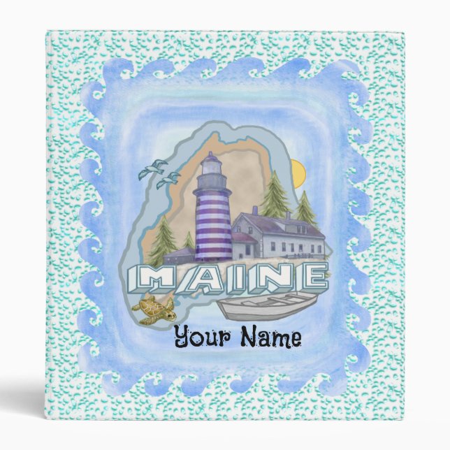 Maine Lighthouse  3 Ring Binder (Front)