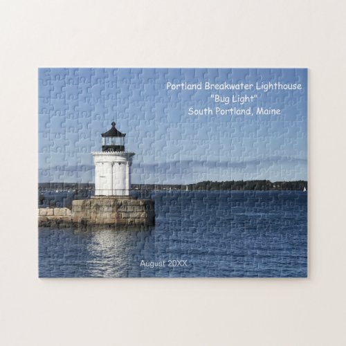 Maine Lighthouse Bug Light S Portland Date Visited Jigsaw Puzzle